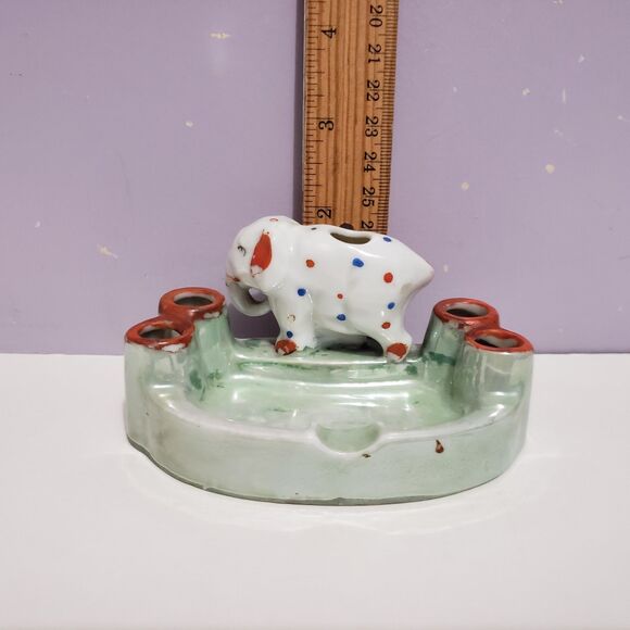 Ashtray Vintage Elephant Japanese Porcelain Figurine 4"×2"×2" - Picture 12 of 12